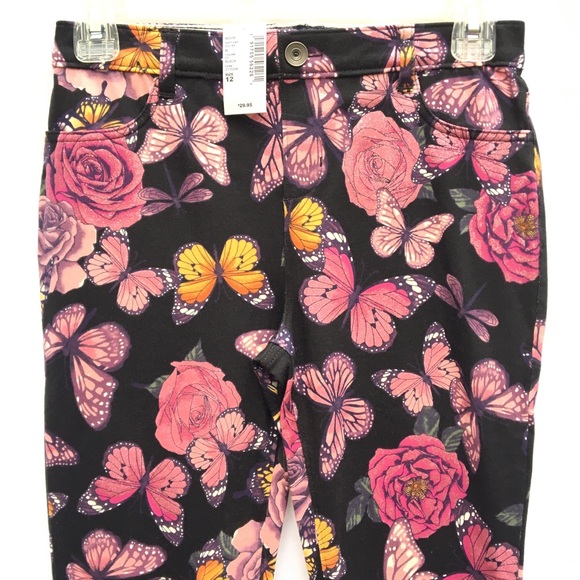 NWT 12 Children’s Place Junior Girls Kids Butterfly Jeans Pants - Picture 3 of 6